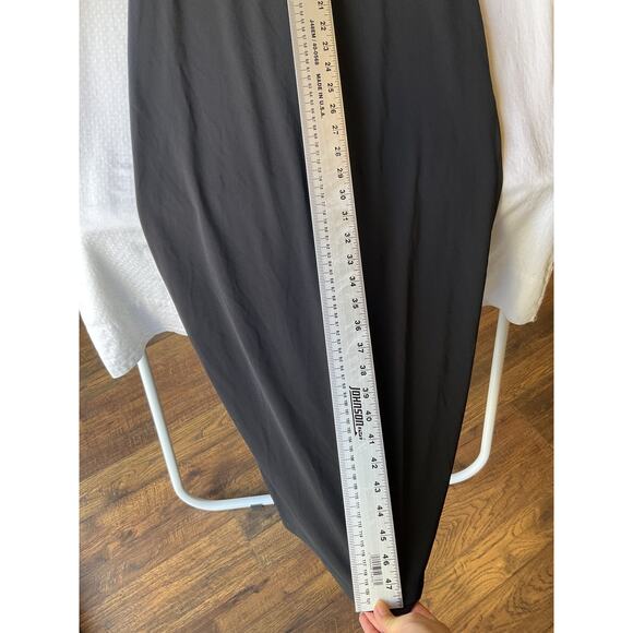 VINTAGE Express Women Long Cocktail Dress Size 1/2 Black Sleeveless Stretchy - Picture 6 of 10
